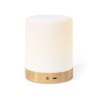 Haut-Parleur Personnalisé avec Ambiance Lumineuse Économique - Nalow Matières : bambou Couleurs : blanc impression haute définit