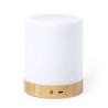 Haut-Parleur Personnalisé avec Ambiance Lumineuse Économique - Nalow Matières : bambou Couleurs : blanc objet promotionnel éco-r