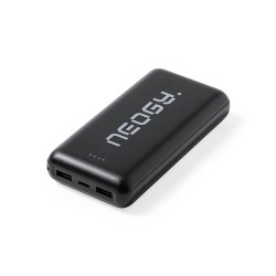 Power Bank Éco-responsable 20000 mAh Double USB Personnalisé - Kiubert Couleurs : blanc marquage laser ultra précis