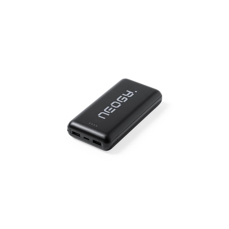 Power Bank Éco-responsable 20000 mAh Double USB Personnalisé - Kiubert Couleurs : blanc marquage laser ultra précis