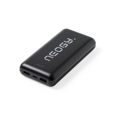 Power Bank Éco-responsable 20000 mAh Double USB Personnalisé - Kiubert Couleurs : blanc marquage laser ultra précis