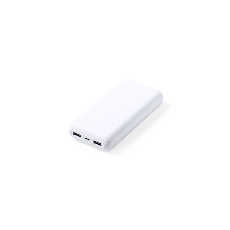 Power Bank Éco-responsable 20000 mAh Double USB Personnalisé - Kiubert Couleurs : blanc livraison express 24h 48h