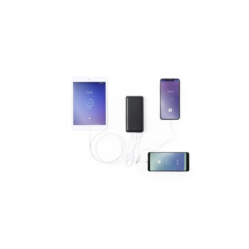 Power Bank Éco-responsable 20000 mAh Double USB Personnalisé - Kiubert Couleurs : blanc accessoire événementiel unique