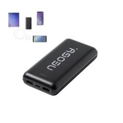 Power Bank Éco-responsable 20000 mAh Double USB Personnalisé - Kiubert Couleurs : noir cadeau entreprise pas cher