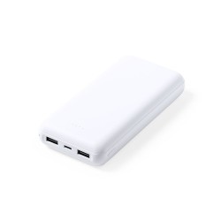 Power Bank Éco-responsable 20000 mAh Double USB Personnalisé - Kiubert Couleurs : noir objet promotionnel éco-responsable