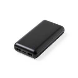 Power Bank Éco-responsable 20000 mAh Double USB Personnalisé - Kiubert Couleurs : noir personnalisation rapide en France