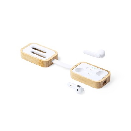 Éco-responsables Écouteurs High Tech Personnalisés pas cher Tresan Matières : bambou personnalisable avec votre logo