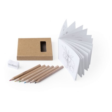 Set de coloriage personnalisé  Figgy - Goodies Matières : carton recyclé accessoire événementiel unique