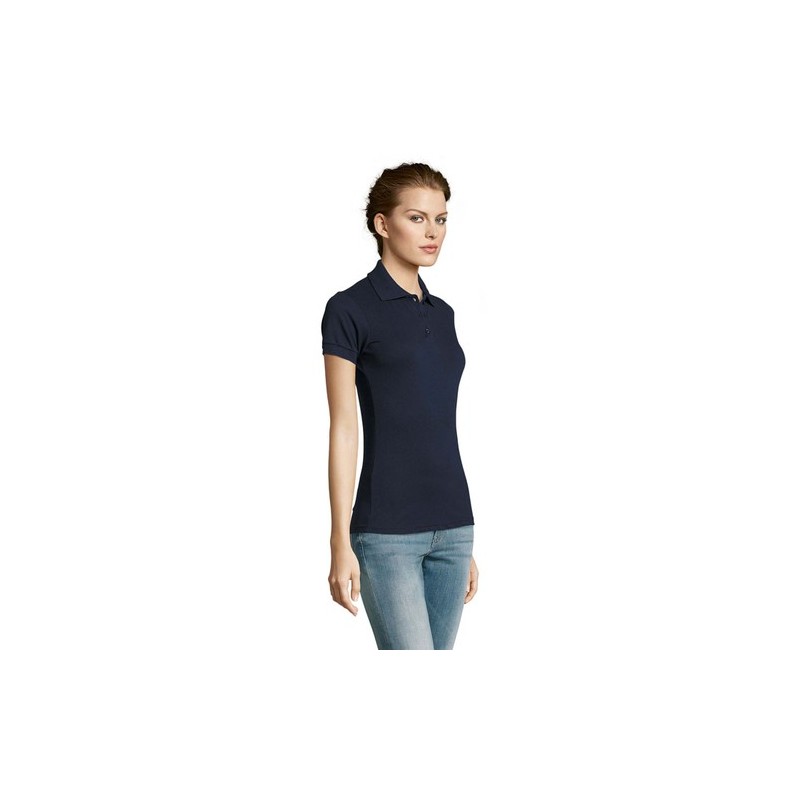 Polo polycoton personnalisé pour femme - PRIME Matières : PET Taille textile : S Couleurs : french navy marquage couleur éclatan