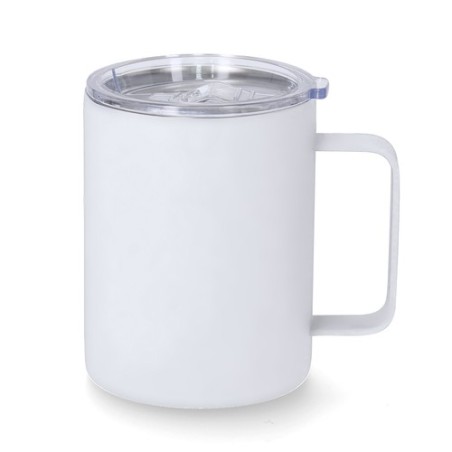 Tasse thermique personnalisée pas cher - Adelax Matières : caoutchouc Couleurs : blanc