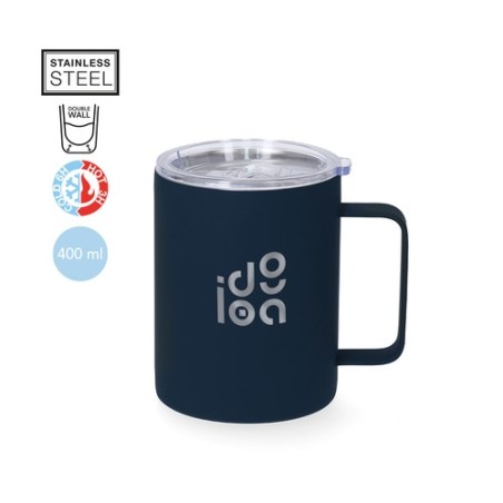 Tasse thermique personnalisée pas cher - Adelax Matières : caoutchouc Couleurs : blanc marquage laser ultra précis