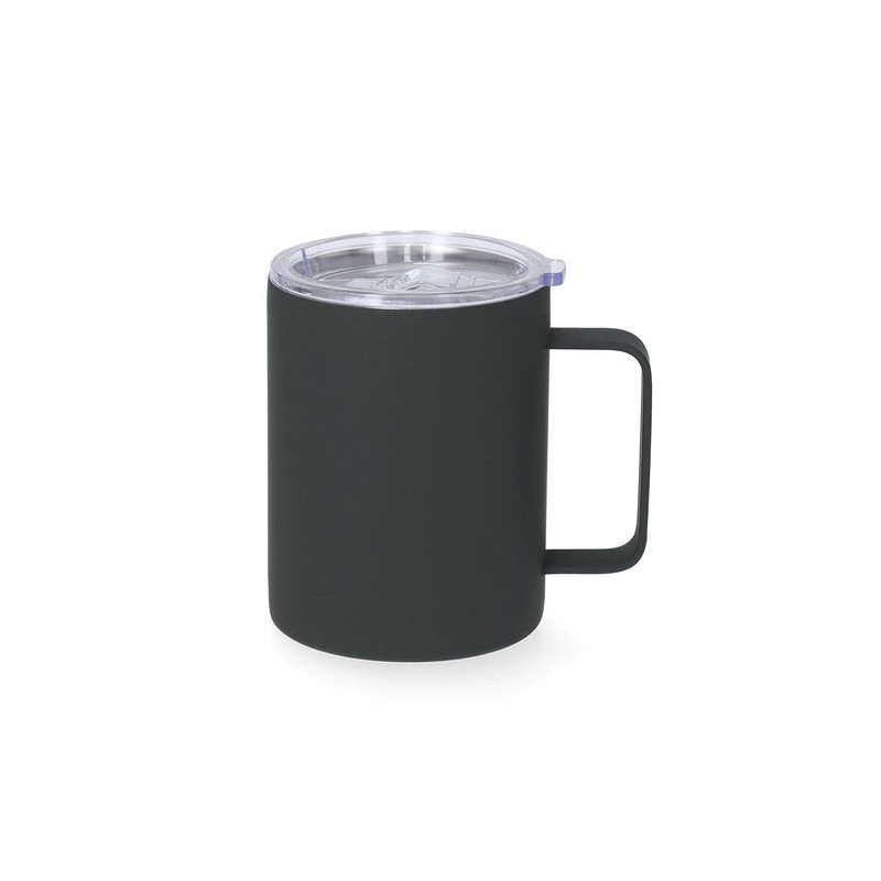 Tasse thermique personnalisée pas cher - Adelax Matières : caoutchouc Couleurs : noir personnalisation rapide en France