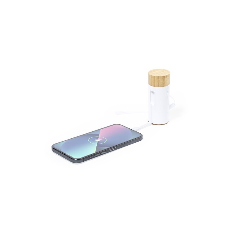 Écouteurs Bluetooth Power Bank en Bambou