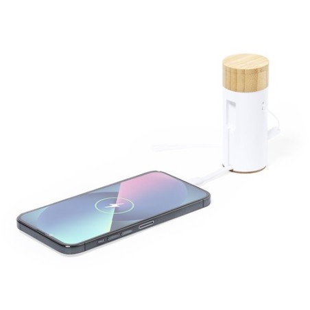 Écouteurs Bluetooth Power Bank en Bambou