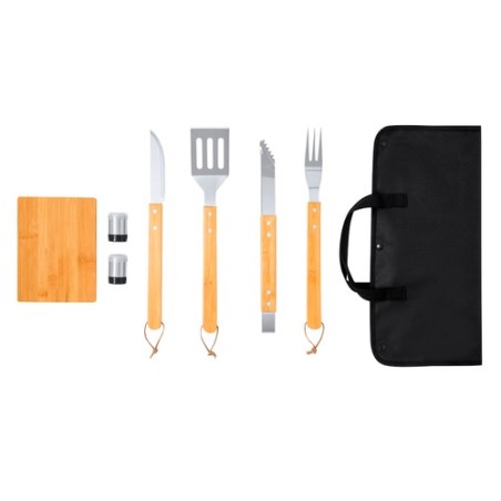 Set de Cuisine Barbecue Personnalisé pas cher Estrol Matières : bambou personnalisable avec votre logo