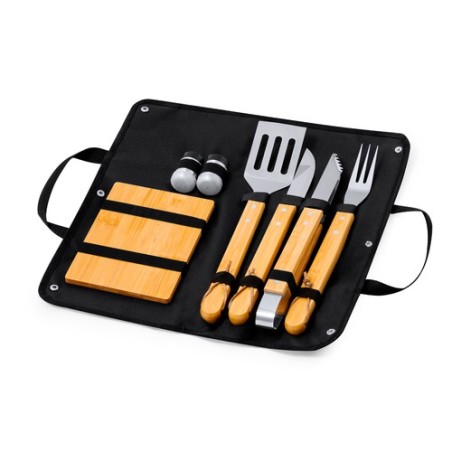 Set de Cuisine Barbecue Personnalisé pas cher Estrol Matières : bambou cadeau entreprise pas cher