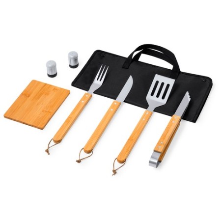 Set de Cuisine Barbecue Personnalisé pas cher Estrol Matières : bambou marquage laser ultra précis