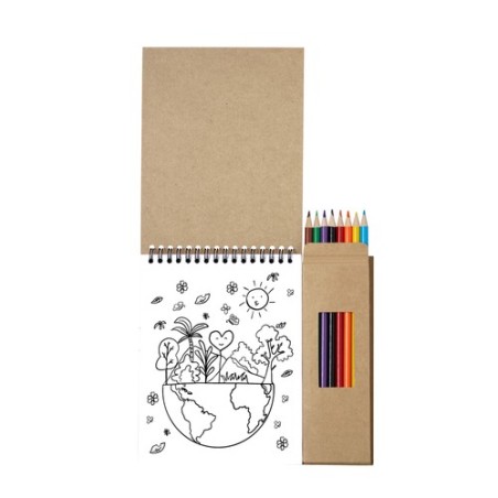 Crayons de Couleur Éco-responsables Personnalisés pas cher - Set Mertens Matières : carton recyclé goodies publicitaire événemen
