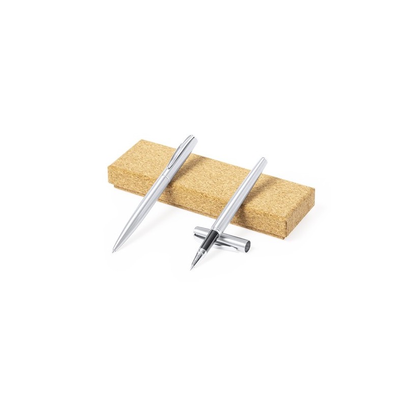 Set Personnalisé de Stylos et Rollers Éco-responsables Rodrix à Prix Abordable Matières : acier inoxydable recyclé cadeau entrep