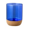 Verre Éco-Responsable Personnalisé en Borosilicate Bixlo Matières : liège Couleurs : bleu