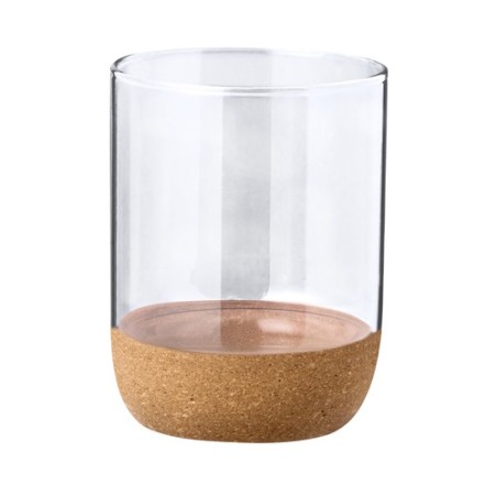 Verre Éco-Responsable Personnalisé en Borosilicate Bixlo Matières : liège Couleurs : bleu cadeau collaborateur premium