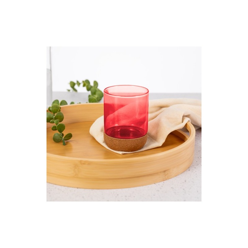 Verre Éco-Responsable Personnalisé en Borosilicate Bixlo Matières : liège Couleurs : noir personnalisable avec votre logo
