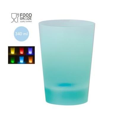 Verre Lumineux Personnalisable 340ml Armos Matières : polystyrène (PS) Couleurs : blanc personnalisable avec votre logo
