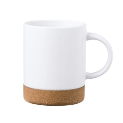 Tasse Éco-responsable Personnalisable Sublimation - Nala Matières : liège Couleurs : blanc