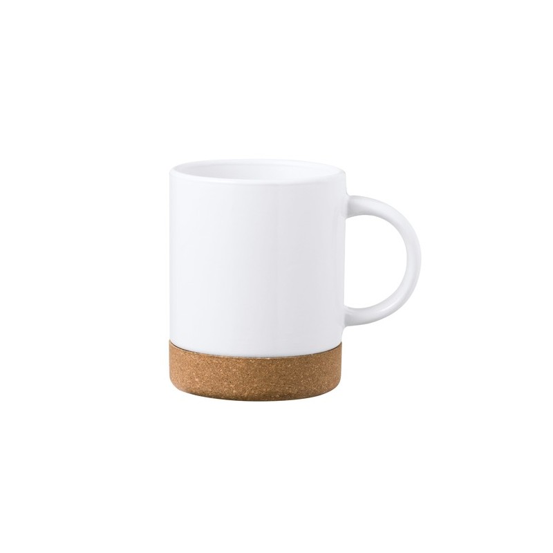 Tasse Éco-responsable Personnalisable Sublimation - Nala Matières : liège Couleurs : blanc