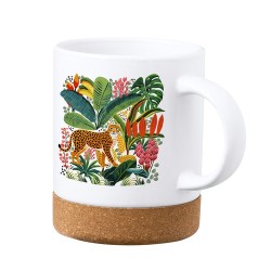 Tasse Éco-responsable Personnalisable Sublimation - Nala Matières : liège Couleurs : blanc cadeau entreprise pas cher