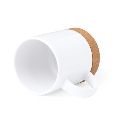 Tasse Éco-responsable Personnalisable Sublimation - Nala Matières : liège Couleurs : blanc impression haute définition