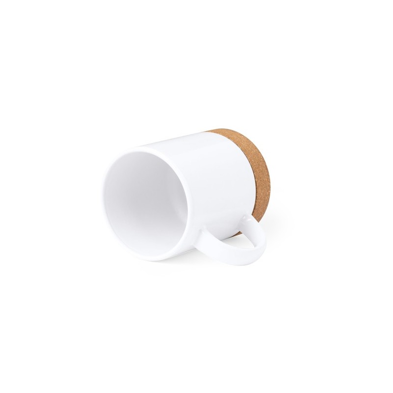 Tasse Éco-responsable Personnalisable Sublimation - Nala Matières : liège Couleurs : blanc impression haute définition