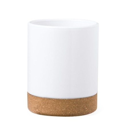 Tasse Éco-responsable Personnalisable Sublimation - Nala Matières : liège Couleurs : blanc marquage laser ultra précis