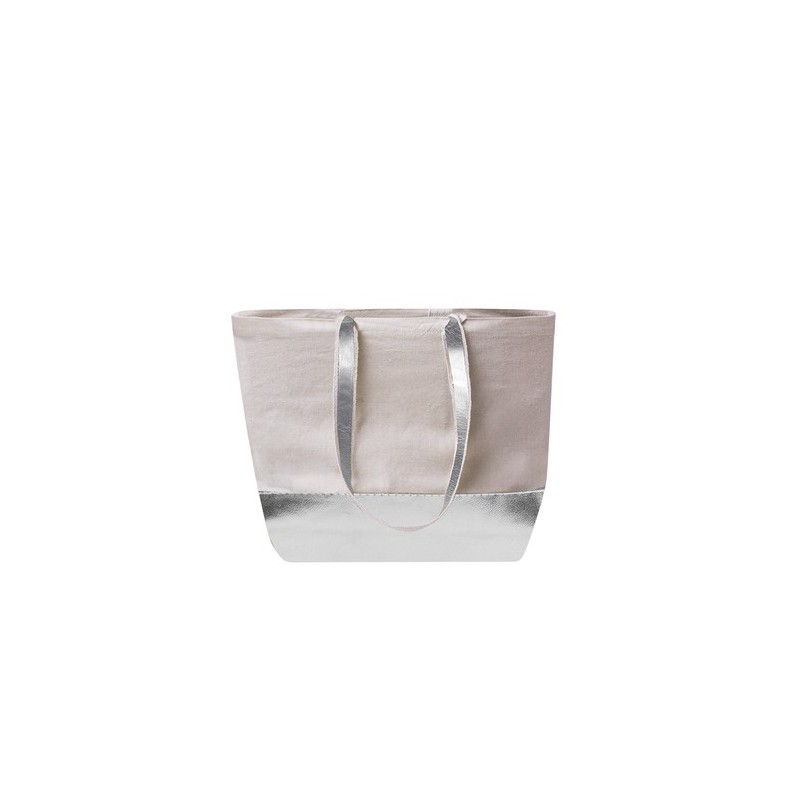 Sac de Shopping Éco-responsable Personnalisé en Coton Recyclé Hitalax Matières : coton Couleurs : argenté personnalisation rapid