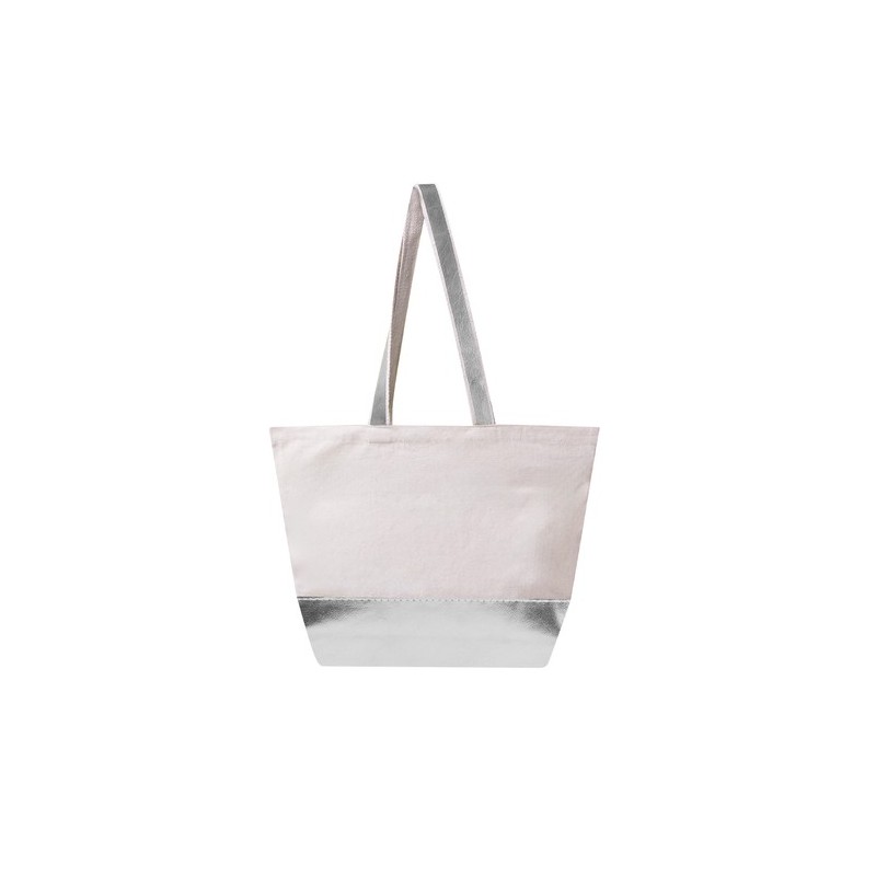 Sac de Shopping Éco-responsable Personnalisé en Coton Recyclé Hitalax Matières : coton Couleurs : argenté marquage couleur éclat