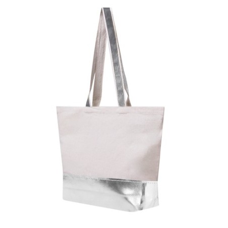 Sac de Shopping Éco-responsable Personnalisé en Coton Recyclé Hitalax Matières : coton Couleurs : argenté personnalisable avec v