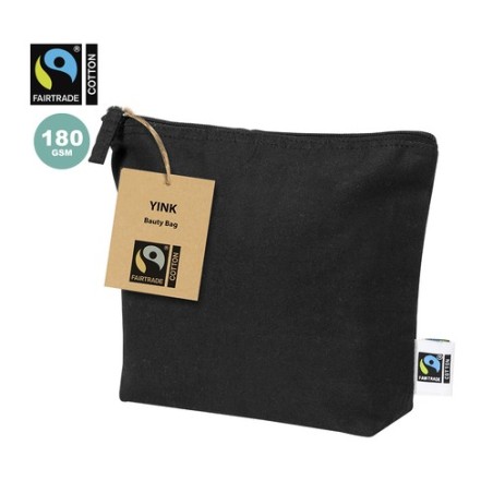 Nécessaire Éthique Personnalisée en Coton pas cher - Trousse Yink Fairtrade Matières : coton Couleurs : noir personnalisable ave