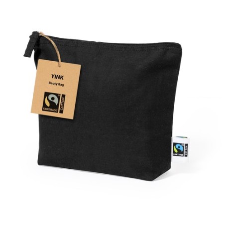 Nécessaire Éthique Personnalisée en Coton pas cher - Trousse Yink Fairtrade Matières : coton Couleurs : noir cadeau entreprise p