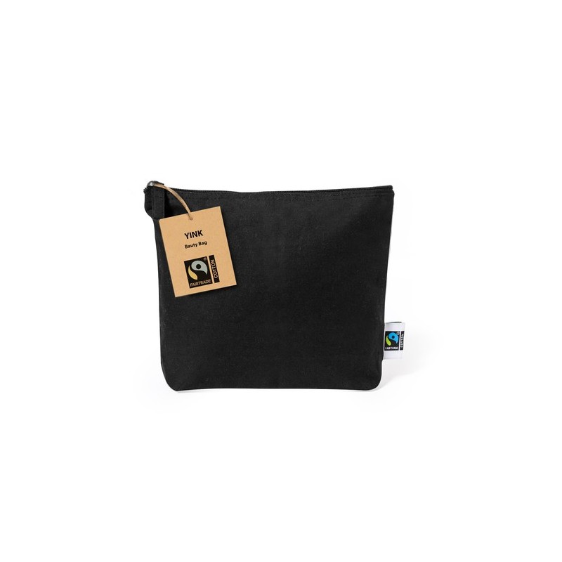 Nécessaire Éthique Personnalisée en Coton pas cher - Trousse Yink Fairtrade Matières : coton Couleurs : noir goodies publicitair
