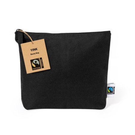 Nécessaire Éthique Personnalisée en Coton pas cher - Trousse Yink Fairtrade Matières : coton Couleurs : noir goodies publicitair