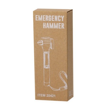 Marteau de Secours Personnalisé Éco-responsable pour Sécurité Auto-Moto Abus Matières : aluminium Couleurs : noir impression hau