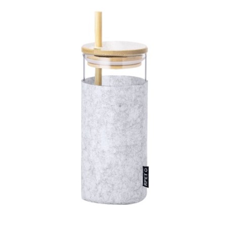 Verre Éco-responsable Personnalisé Élégant - Zilber pas cher Matières : bambou Couleurs : gris