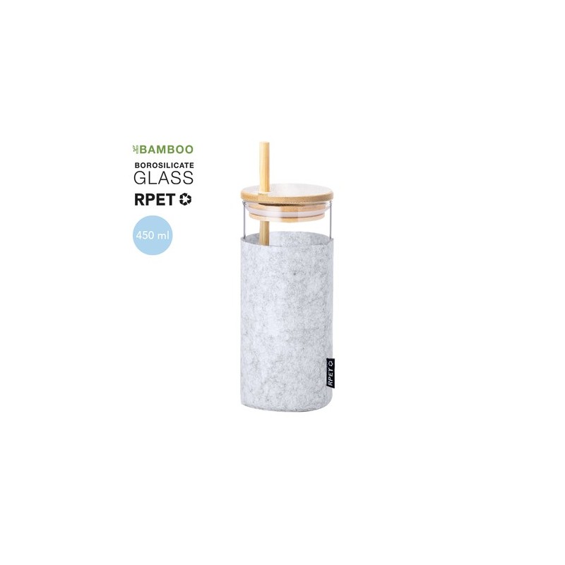 Verre Éco-responsable Personnalisé Élégant - Zilber pas cher Matières : bambou Couleurs : gris personnalisable avec votre logo