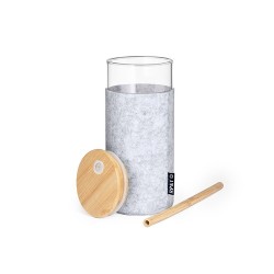 Verre Éco-responsable Personnalisé Élégant - Zilber pas cher Matières : bambou Couleurs : gris goodies publicitaire événementiel