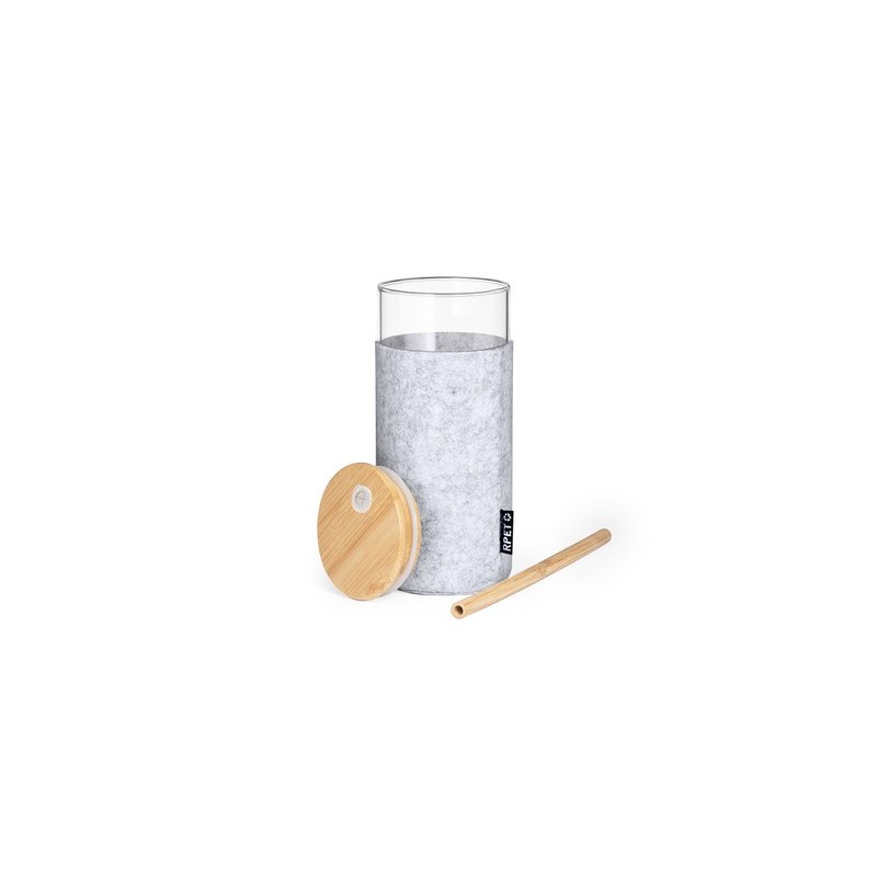 Verre Éco-responsable Personnalisé Élégant - Zilber pas cher Matières : bambou Couleurs : gris goodies publicitaire événementiel