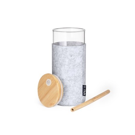 Verre Éco-responsable Personnalisé Élégant - Zilber pas cher Matières : bambou Couleurs : gris goodies publicitaire événementiel