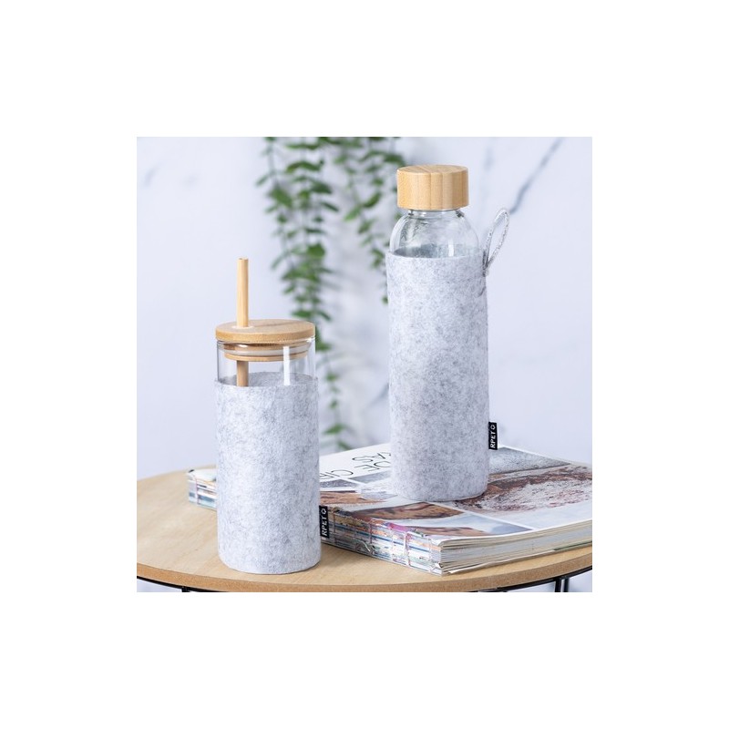 Verre Éco-responsable Personnalisé Élégant - Zilber pas cher Matières : bambou Couleurs : gris impression haute définition