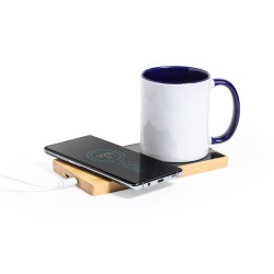 Chauffe-tasses chargeur personnalisé pas cher Nodens Matières : bambou impression haute définition