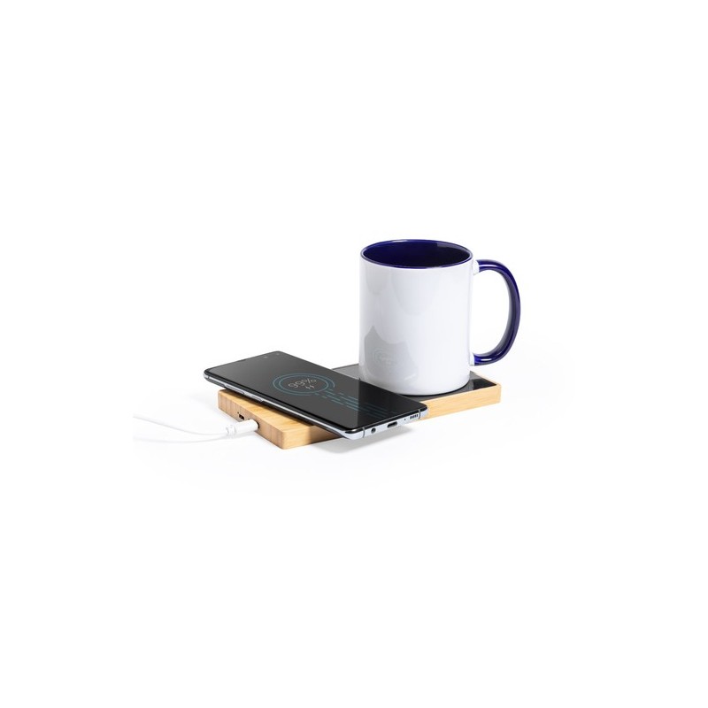 Chauffe-tasses chargeur personnalisé pas cher Nodens Matières : bambou impression haute définition