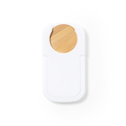Support smartphone personnalisé pratique pas cher Farty Matières : bambou Couleurs : blanc
